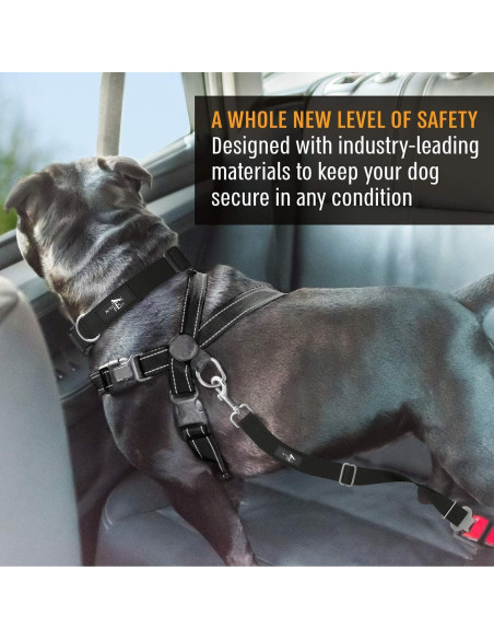 Arnés de Cinturón de Seguridad para Perros Active Pets Negro