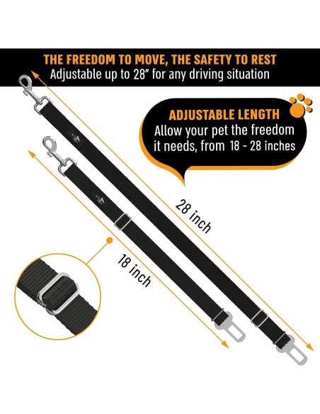 Arnés de Cinturón de Seguridad para Perros Active Pets Negro