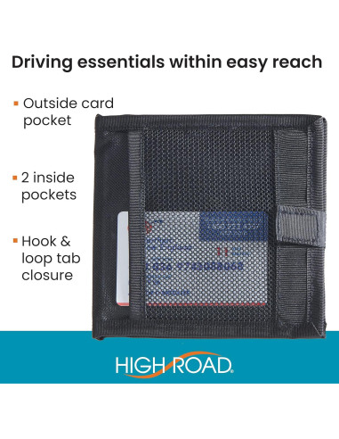 Soporte de Documentos para Auto High Road HRREGISTRATION Negro