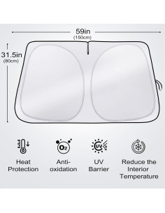 Sombra Solar Plegable para Parabrisas Clothclose 149.86x80.01cm 2