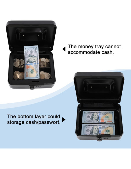 Caja de Dinero Mediana KYODOLED con Cerradura de Combinación 20x16x9cm Negra