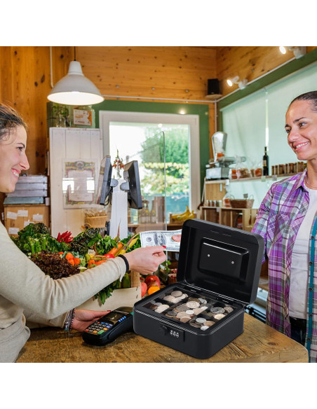 Caja de Dinero Mediana KYODOLED con Cerradura de Combinación 20x16x9cm Negra