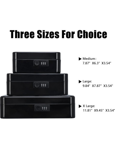 Caja de Dinero Mediana KYODOLED con Cerradura de Combinación 20x16x9cm Negra