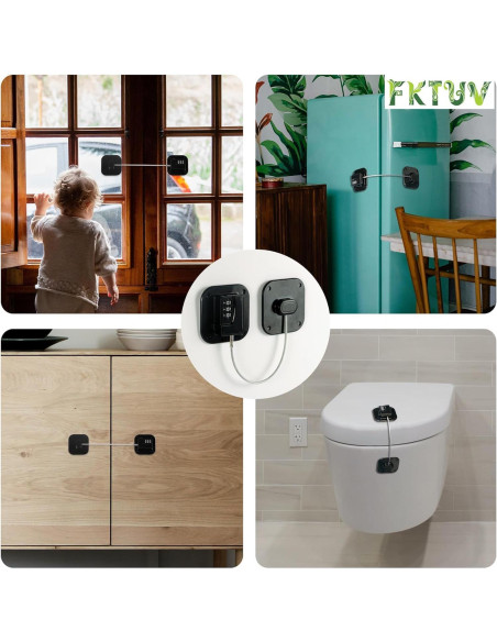 Cerraduras de Seguridad FKTUV para Gabinetes y Refrigeradores - 2 Piezas Cerraduras de Seguridad FKTUV para Gabinetes y Refrigeradores - 2 Piezas