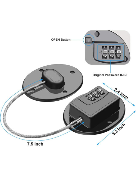 Cerraduras para Refrigerador - 2 Unidades Alta Resistencia Negro
