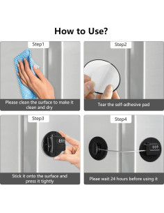 Cerradura de Refrigerador MRBULLOCK Negra Ajustable para Niños 2