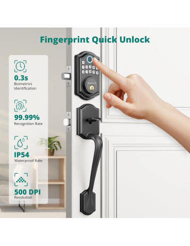 Cerradura Inteligente Biométrica AkaGear DS10 con Manija - Huella Dactilar y Teclado