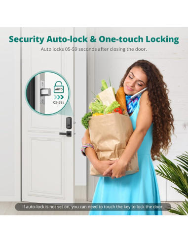 Cerradura Inteligente Biométrica AkaGear DS10 con Manija - Huella Dactilar y Teclado