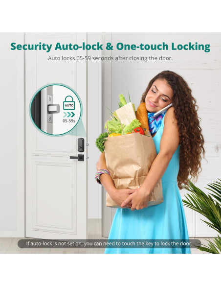 Cerradura Inteligente Biométrica AkaGear DS10 con Manija - Huella Dactilar y Teclado