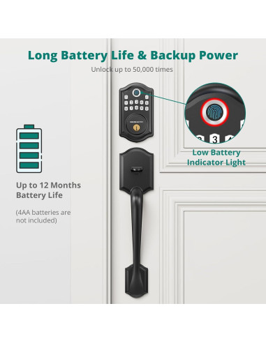 Cerradura Inteligente Biométrica AkaGear DS10 con Manija - Huella Dactilar y Teclado