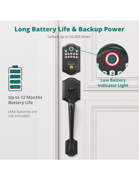Cerradura Inteligente Biométrica AkaGear DS10 con Manija - Huella Dactilar y Teclado