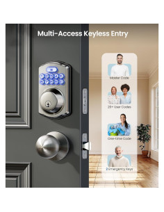 Cerradura Electrónica Veise KS01C con Teclado y 2 Perillas 2