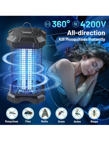 Zapper de Insectos Eléctrico Jawlark 4200V Impermeable 1 Unidad