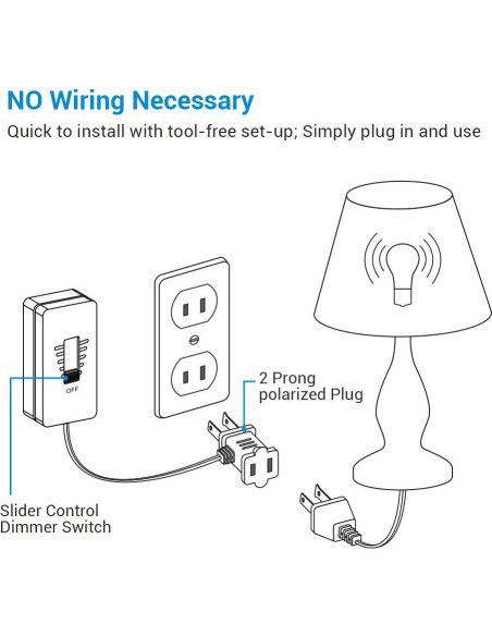 Regulador de Luz Enchufable Dewenwils 100W LED/CFL Blanco Regulador de Luz Enchufable Dewenwils 100W LED/CFL Blanco