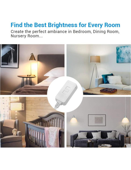 Regulador de Luz Enchufable Dewenwils 100W LED/CFL Blanco Regulador de Luz Enchufable Dewenwils 100W LED/CFL Blanco