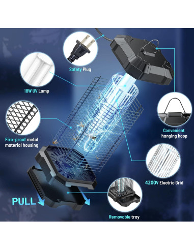 Zapper de Insectos Eléctrico Jawlark 4200V Impermeable 1 Unidad