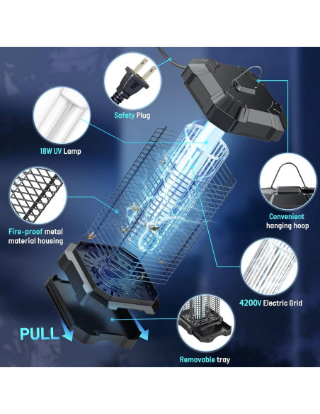 Zapper de Insectos Eléctrico Jawlark 4200V Impermeable 1 Unidad