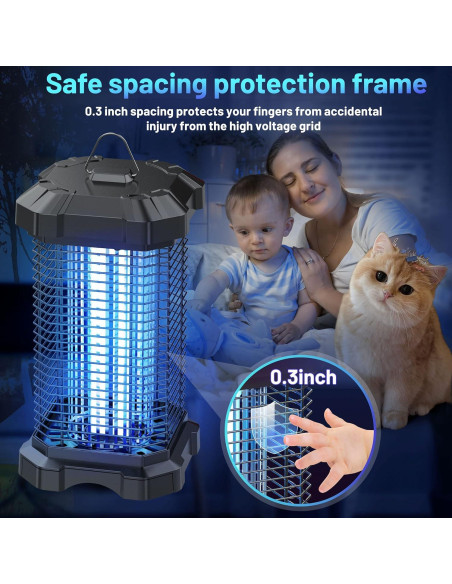 Zapper de Insectos Eléctrico Jawlark 4200V Impermeable 1 Unidad