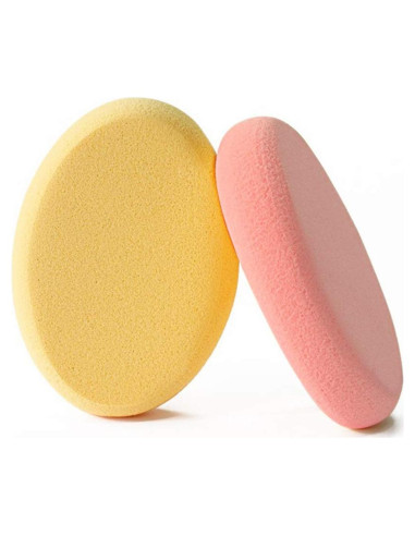 Esponja de Maquillaje Oval Puff 2 Pzs - Tonos Piel y Rosa
