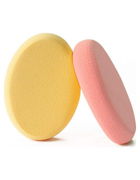 Esponja de Maquillaje Oval Puff 2 Pzs - Tonos Piel y Rosa