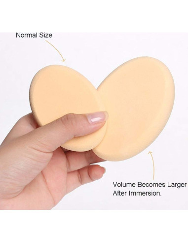 Esponja de Maquillaje Oval Puff 2 Pzs - Tonos Piel y Rosa