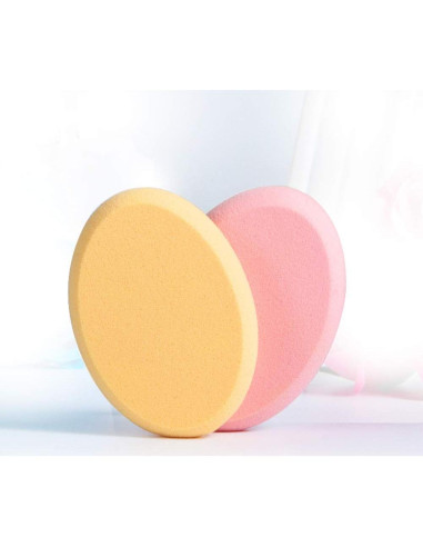 Esponja de Maquillaje Oval Puff 2 Pzs - Tonos Piel y Rosa