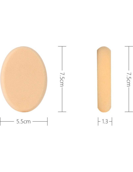 Esponja de Maquillaje Oval Puff 2 Pzs - Tonos Piel y Rosa