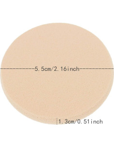 25 Esponjas de Maquillaje Redondas Suaves HANJIAONI 5cm 2
