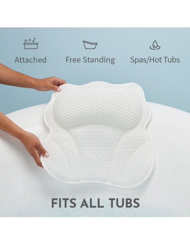 Almohada de Baño Ergonómica WONDERfoam con Ventosas y Malla