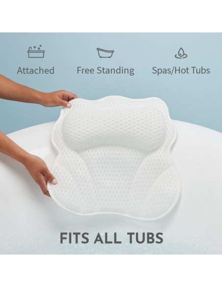 Almohada de Baño Ergonómica WONDERfoam con Ventosas y Malla Almohada de Baño Ergonómica WONDERfoam con Ventosas y Malla