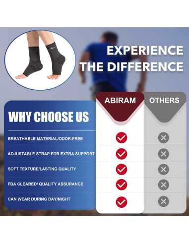 Faja de Compresión para Tobillo ABIRAM - Soporte Ajustable Negro