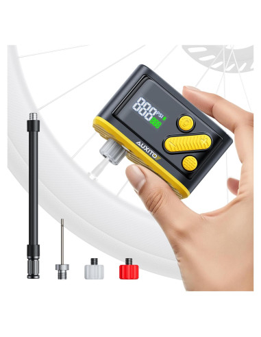 Bomba Eléctrica Mini AUXITO para Bicicleta 120 PSI con Manómetro