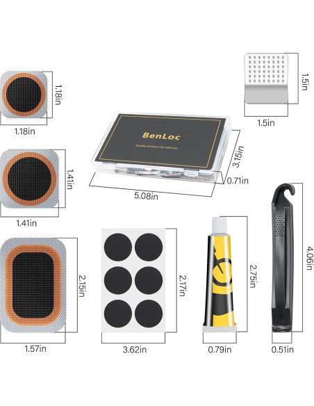 Kit de Reparación de Neumáticos Dexnoca - 26 Parches y Herramientas