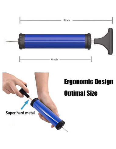 Bomba de Pelotas Manual HDNNC Azul con Agujas y Boquillas