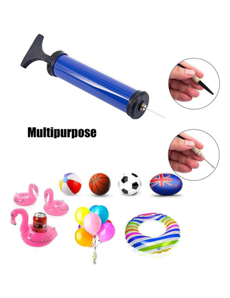 Bomba de Pelotas Manual HDNNC Azul con Agujas y Boquillas