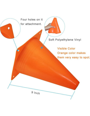 Conos de Tráfico Fragraim 9" Naranja - Juego de 24 para Entrenamiento