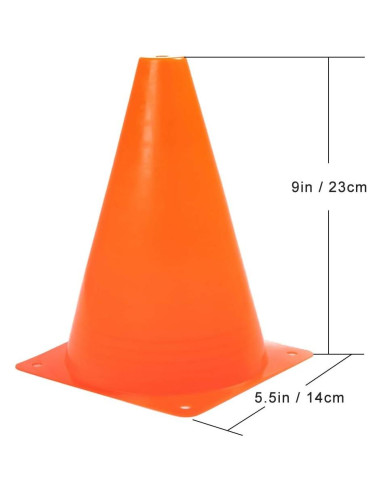 Conos de Tráfico Fragraim 9" Naranja - Juego de 24 para Entrenamiento
