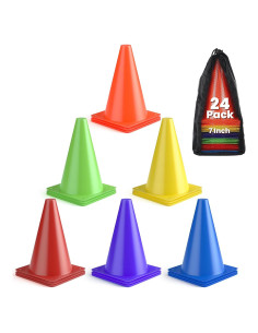 Conos de Fútbol GHB 7" y 9" Paquete de 24 para Entrenamiento
