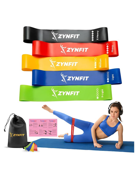 Bandas de Resistencia ZYNFIT - 5 Niveles para Ejercicio y Terapia
