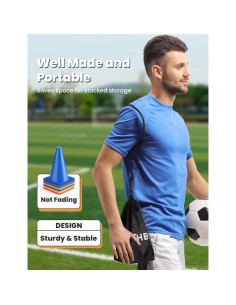 Conos de Fútbol GHB 7" y 9" Paquete de 24 para Entrenamiento 2