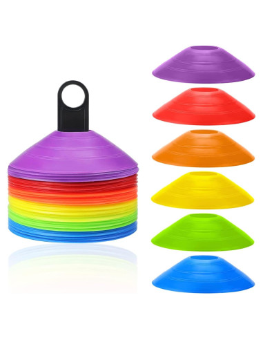 60 Conos de Agilidad Faxco para Entrenamiento Deportivo - 6 Colores