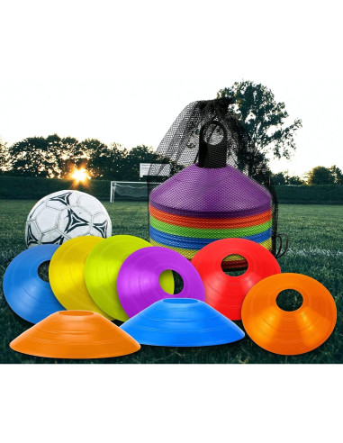 60 Conos de Agilidad Faxco para Entrenamiento Deportivo - 6 Colores