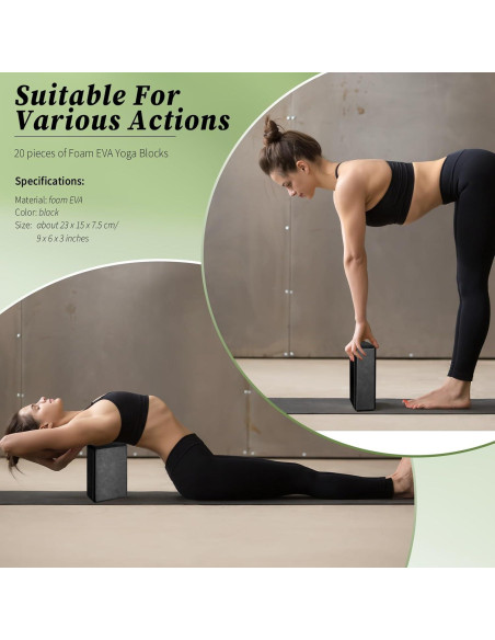 20 Bloques de Espuma EVA para Yoga Yilloog Antideslizantes
