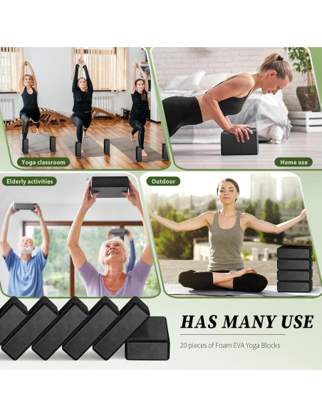 20 Bloques de Espuma EVA para Yoga Yilloog Antideslizantes