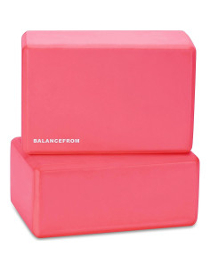 Juego de 2 Bloques de Yoga Fitvids GoYoga Rojo 22.86x15.24x10.16 cm 2