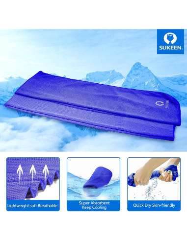 Toalla Enfriadora Sukeen 101.6x30.5cm Microfibra Reutilizable