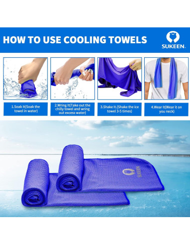 Toalla Enfriadora Sukeen 101.6x30.5cm Microfibra Reutilizable
