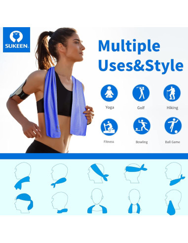 Toalla Enfriadora Sukeen 101.6x30.5cm Microfibra Reutilizable