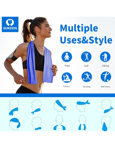 Toalla Enfriadora Sukeen 101.6x30.5cm Microfibra Reutilizable