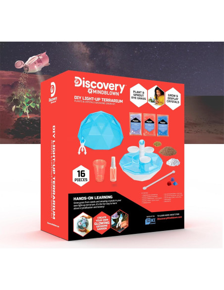 Terrario LED DIY Discovery Geodome con Cristales y Semillas